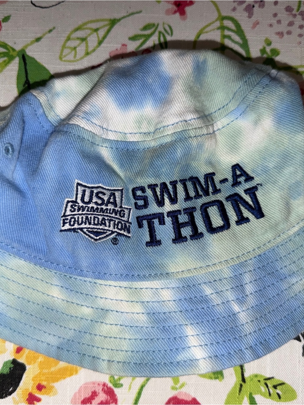 USA Swimming Swim-A-Thon Blue Tie-Dye Bucket Hat